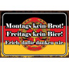 Blechschild Kein Brot kein Bier DDR