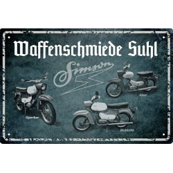 Blechschild Simson Waffenschmiede Suhl