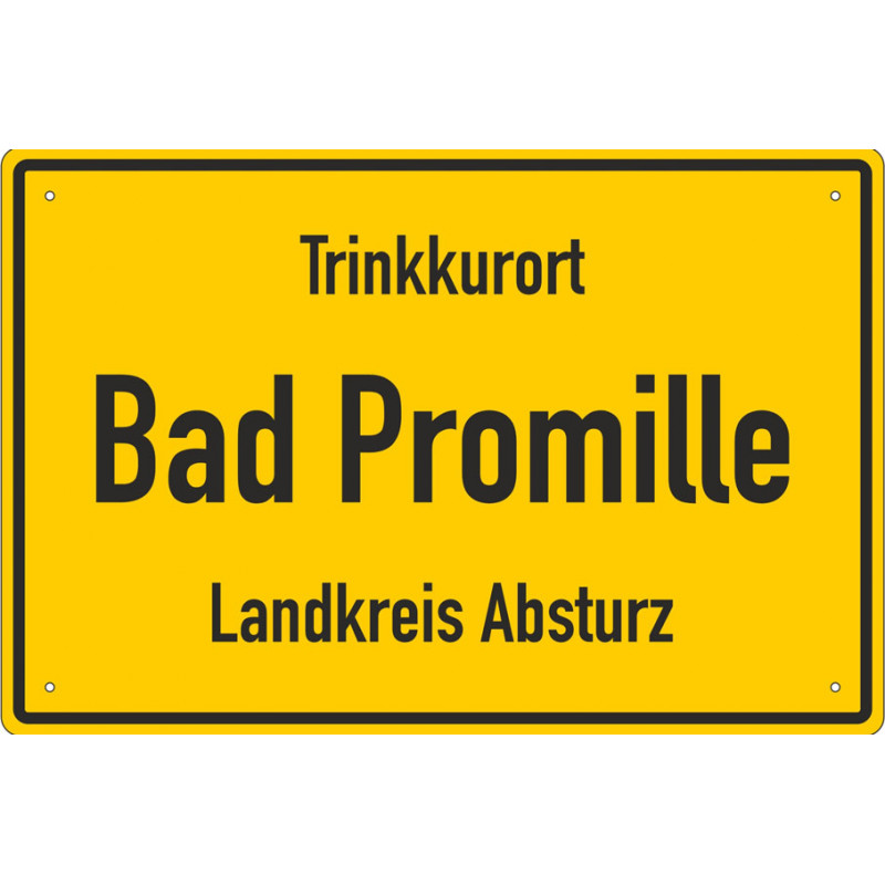 Blechschild Trinkkurort Bad Promille