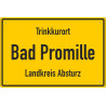 Blechschild Trinkkurort Bad Promille