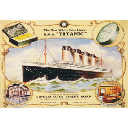 Blechschild Titanic White Star Line Vinolia Toilet Soap