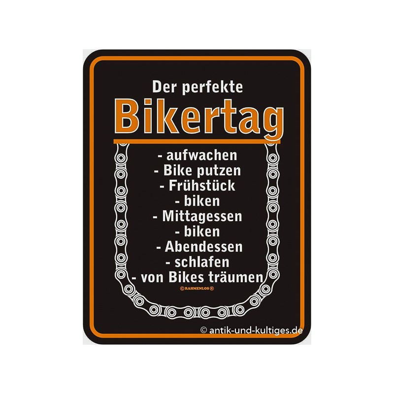 Blechschild Bikertag - RAHMENLOS® 3494