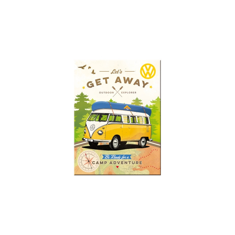 VW Magnet Bulli Let's Get Away - Nostalgic-Art