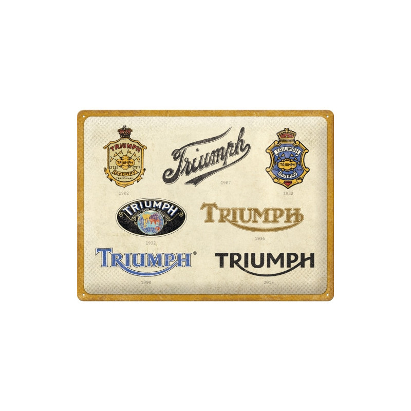 Triumph Blechschild Logo Evolution - Nostalgic-Art