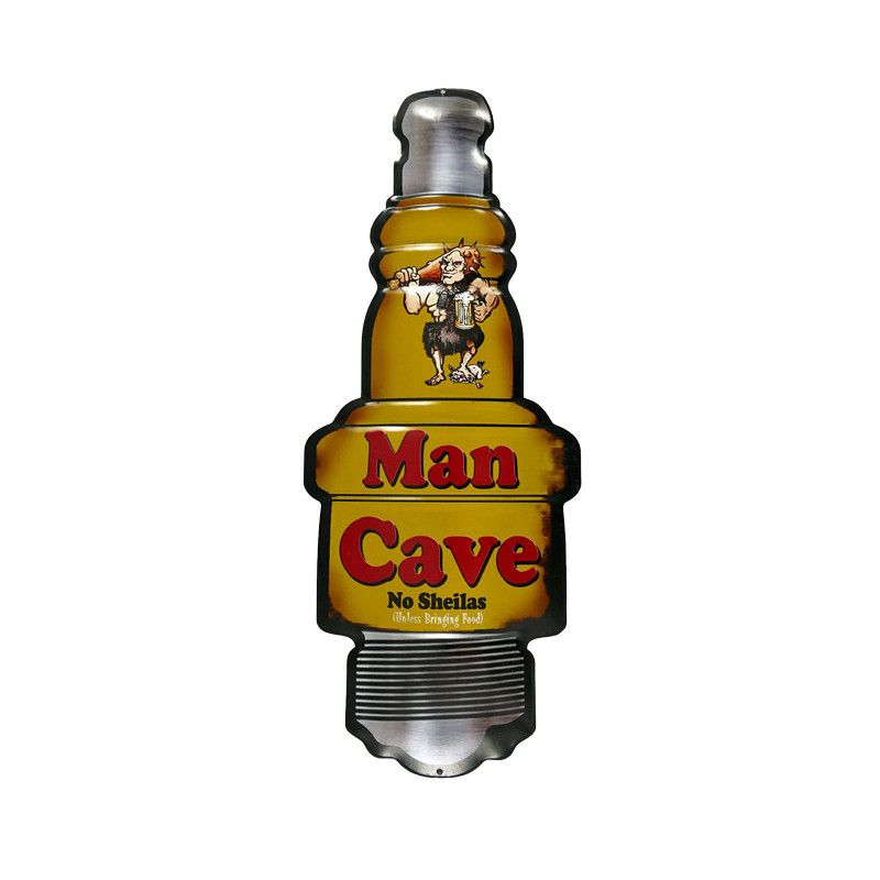 Blechschild Zündkerze Man Cave