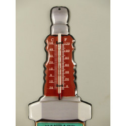 Blechschild mit Thermometer Zündkerze Vintage