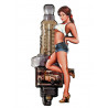 Blechschild mit Thermometer Zündkerze Pin Up Girl