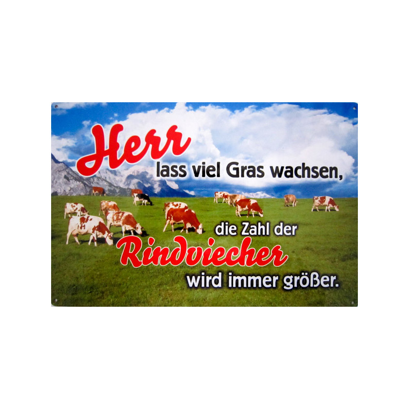 Blechschild Herr lass Gras wachsen