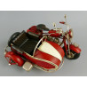 Motorrad mit Beiwagen rot Blechmodell 19 cm