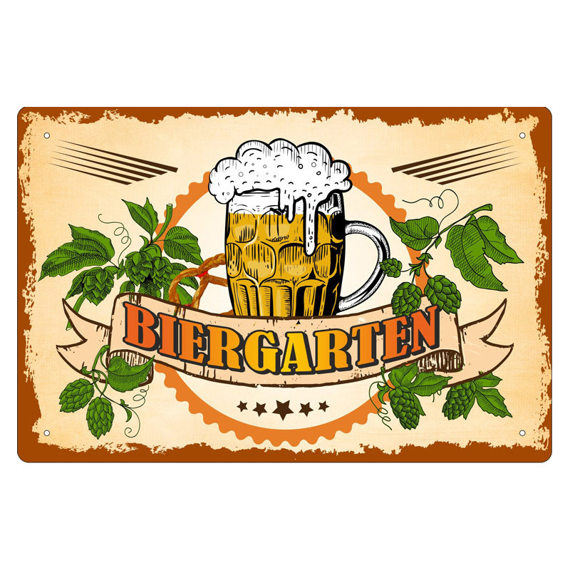 Blechschild Biergarten