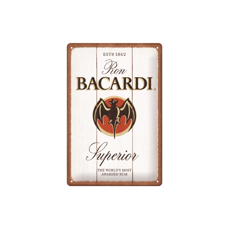 Bacardi Superior Wood Blechschild - Nostalgic-Art