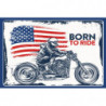 Blechschild Born to Ride Motorrad Biker