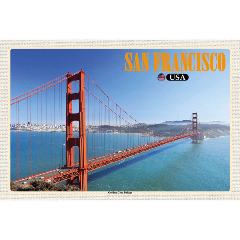 Blechschild San Francisco Golden Gate Bridge