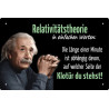 Blechschild Einstein Relativitätstheorie in einfachen Worten