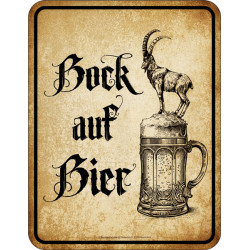Blechschild Bock auf Bier