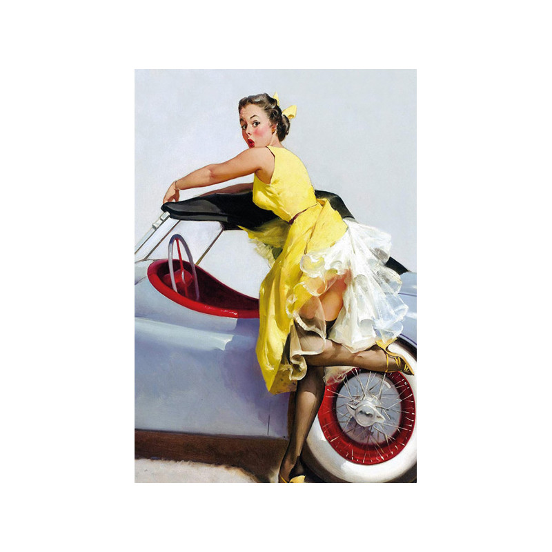 Blechschild Pin Up Girl Oldtimer