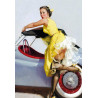 Blechschild Pin Up Girl Oldtimer