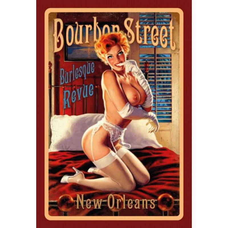 Pin Up Girl Bourbon Street Blechschild