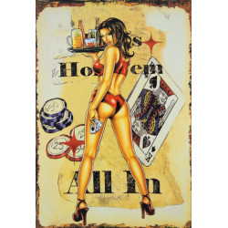 Pin Up Girl Casino Poker Blechschild