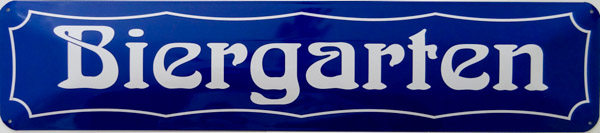 Straßenschild Biergarten - 46x10 cm
