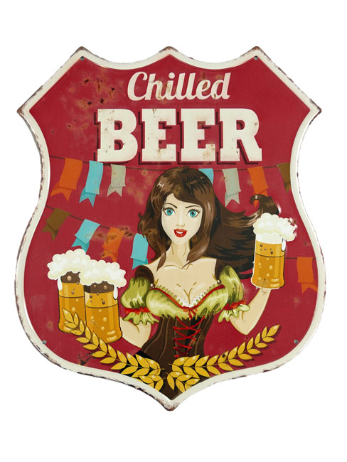 Blechschild Chilled Beer - 32x39 cm