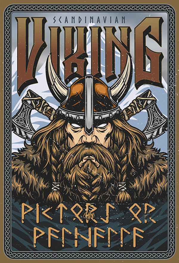 Blechschild Scandinavian Viking Wikinger - 20x30 cm