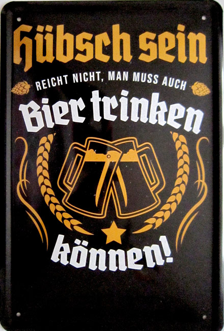 Blechschild Hübsch sein reicht nicht - 20x30 cm