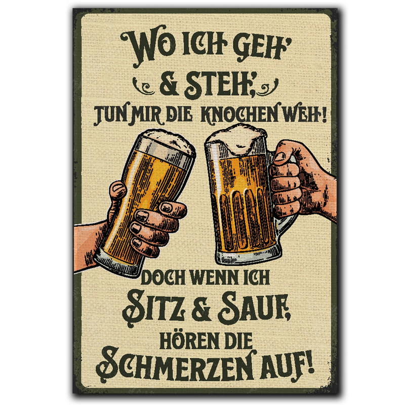 Kühlschrank-Magnet Wo ich geh und steh - 8x5,5 cm