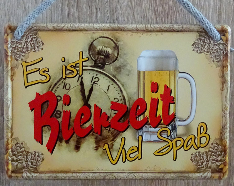 Hängeschild Es ist Bierzeit - 16,5x11,5 cm