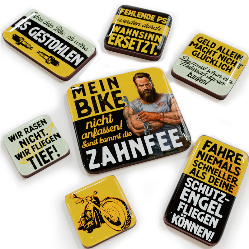 Kühlschrank-Magnet-Set Biker- 7-teilig