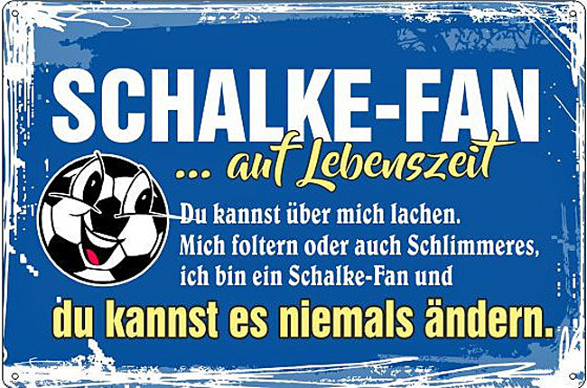 Blechschild Ich bin Schalke Fan - 20x30 cm