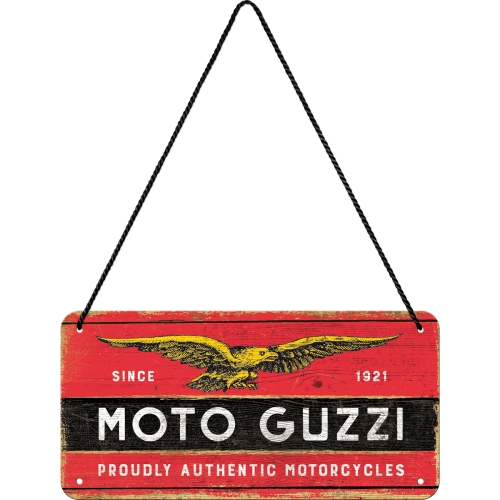 Moto Guzzi Hängeschild Logo Wood - Nostalgic-Art - 20x10  cm