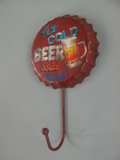 Garderobenhaken Cold Beer – Origineller + rustikaler Hingucker für Bierliebhaber & Partykeller 10x17 cm