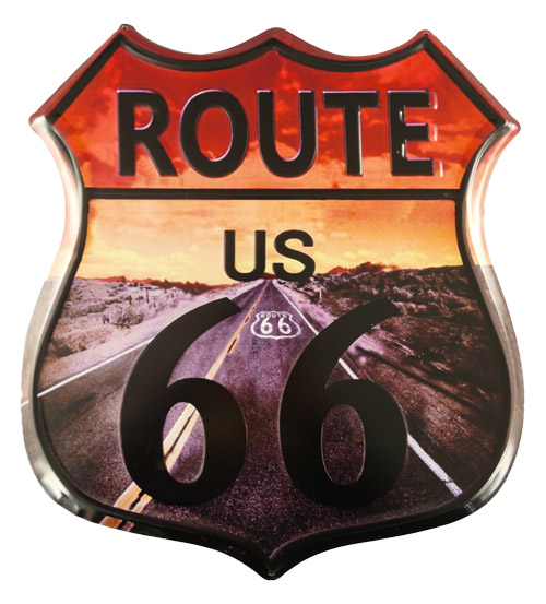 Blechschild Route 66 USA - 30x35 cm