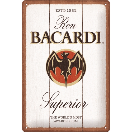 Bacardi Superior Wood Blechschild - Nostalgic-Art - 20x30 cm
