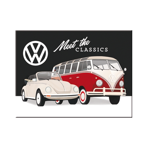 Kühlschrank-Magnet VW Meet The Classics - Nostalgic-Art 6x8 cm