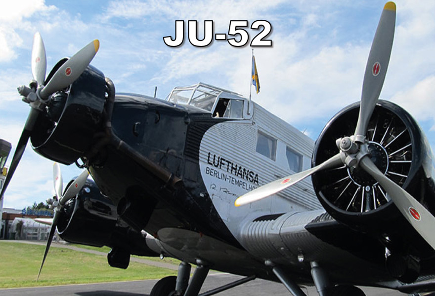 Blechschild Flugzeug JU 52 Junkers - 20x30 cm