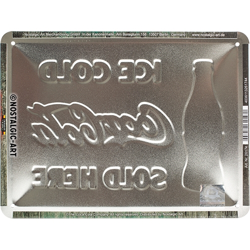 Blechschild Coca Cola Ice Cold - Nostalgic-Art - 15x20 cm