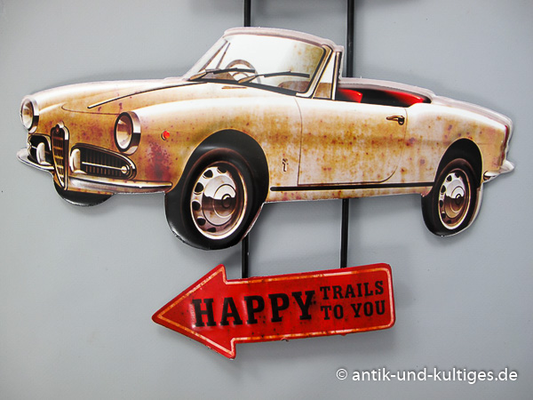 Blechschild Route 66 Auto - 46x30 cm