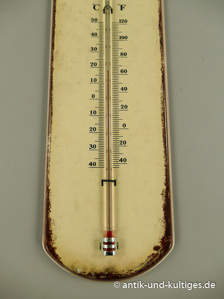 Blechschild mit Thermometer Route 66 - 14x48 cm