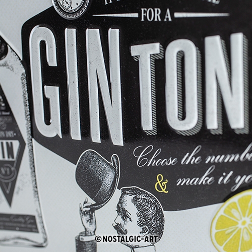 Blechschild Gin Tonic - Nostalgic-Art - 15x20 cm