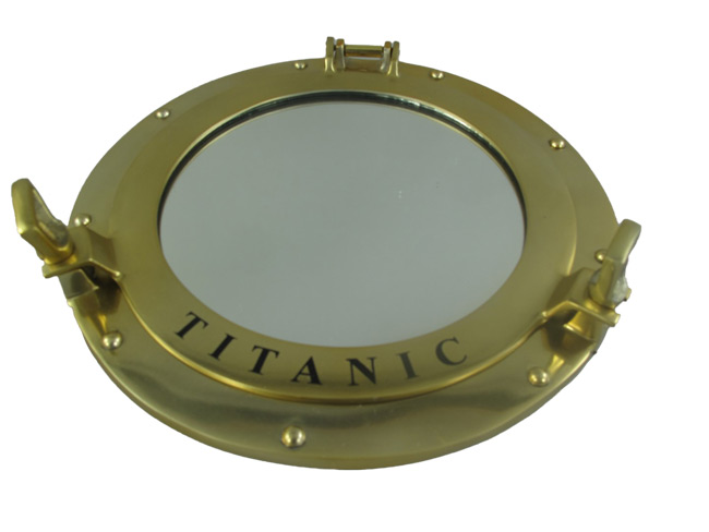 Bullauge Titanic mit Spiegel Messing, Alu - Ø 29 cm