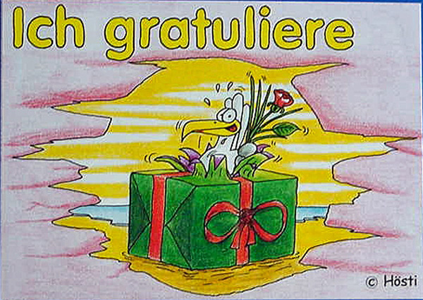Ich gratuliere Hösti Postkarte