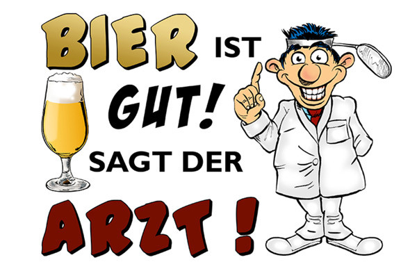 Blechschild Bier ist gut sagt der Arzt – Lustiges Vintage Kneipen Schild für Bar & Küche 20x30 cm