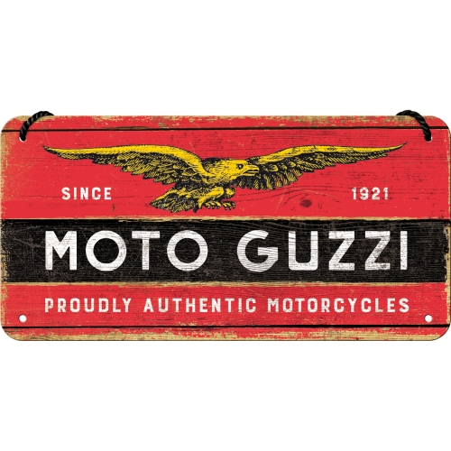 Moto Guzzi Hängeschild Logo Wood - Nostalgic-Art - 20x10  cm