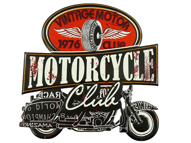 Blechschild Motorcycle Club - 50x50 cm