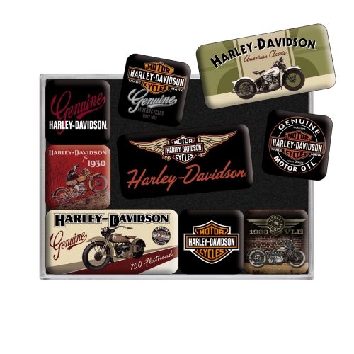 Kühlschrank-Magnet-Set Harley-Davidson Bikes - Nostalgic-Art