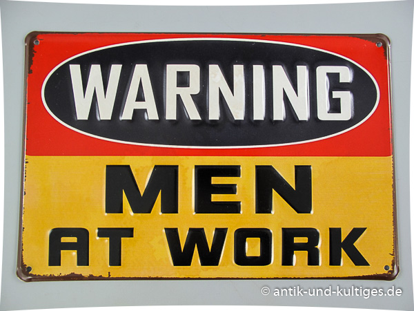 Blechschild Men At Work - 20x30 cm