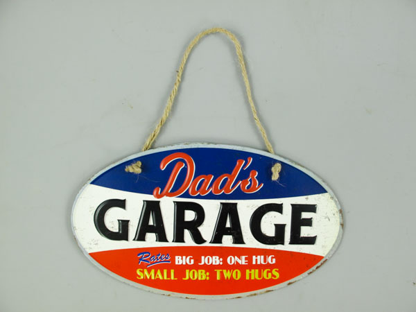 Blechschild Dads Garage oval - 30x17 cm