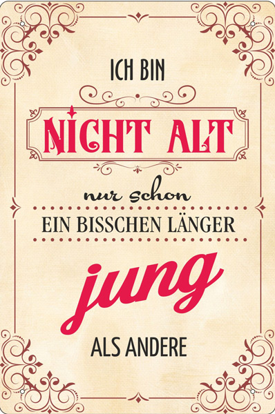 Blechschild Ich bin nicht alt - 20x30 cm